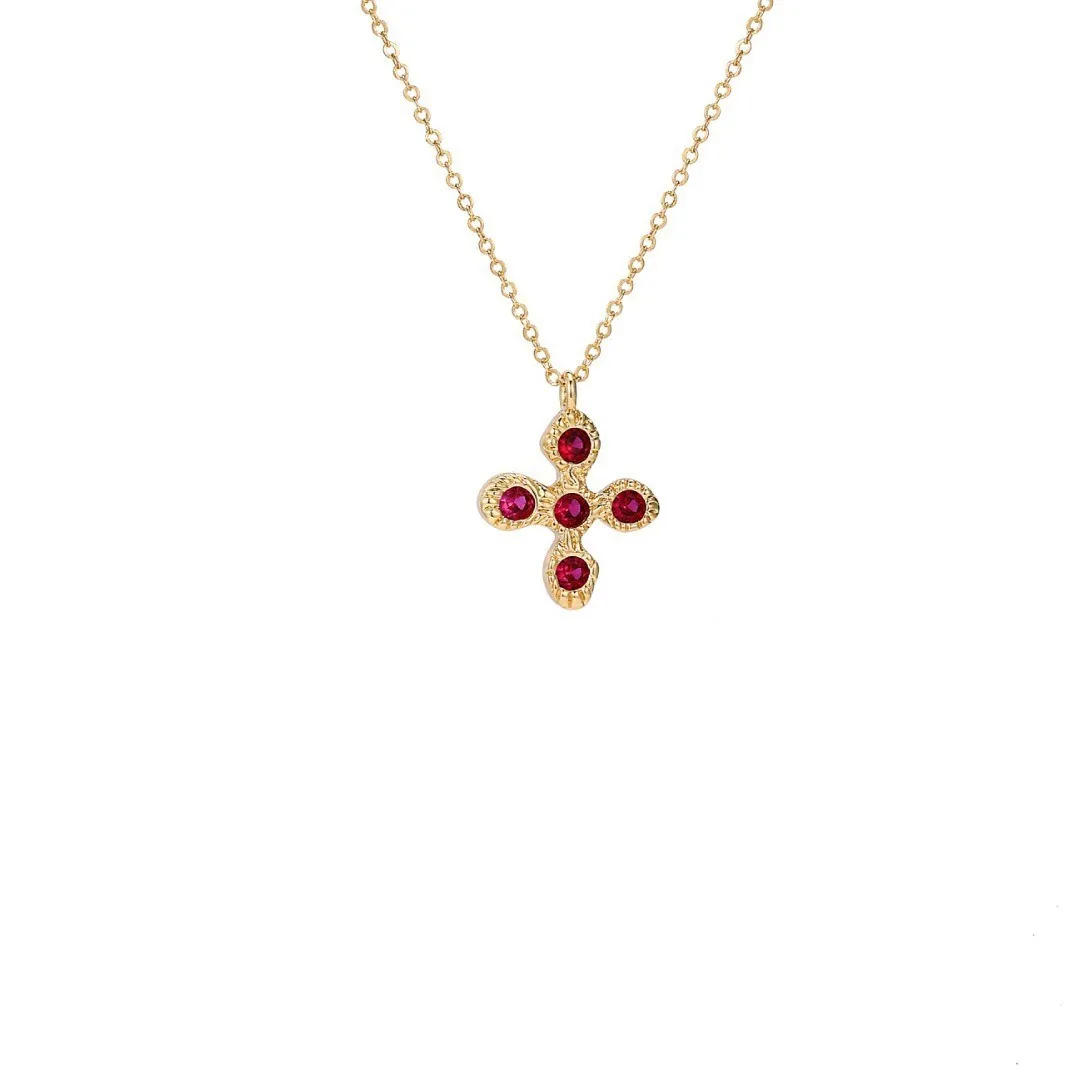Cross-Border Two-Tone Daisy Inlaid Diamond Necklace main image
