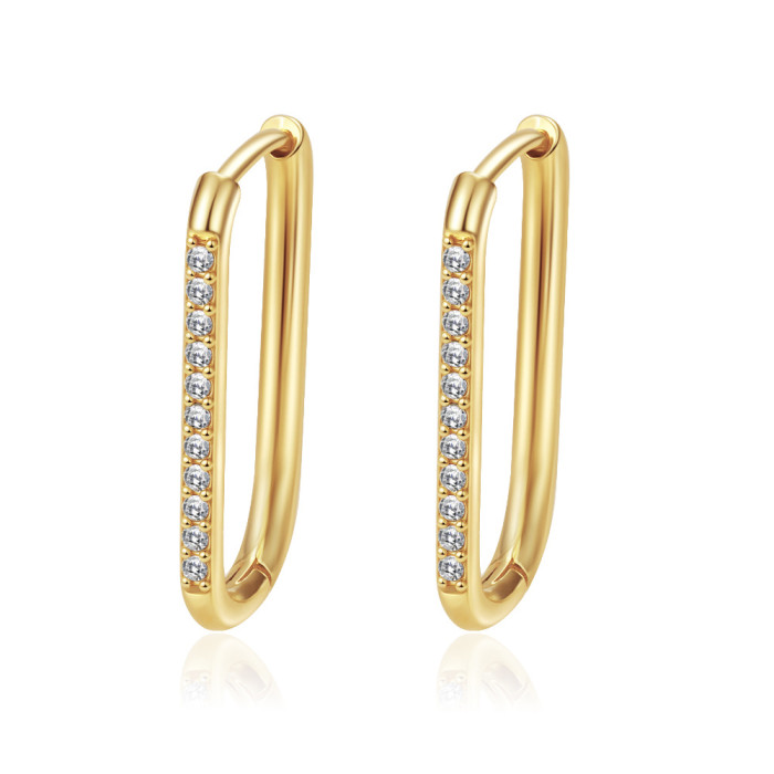 Cross-border titanium steel jewelry, small round bead stainless steel earrings, hoop earrings, simple and unique high-end earrings