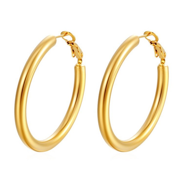 French-style hoop earrings, plain hoop earrings, new trendy niche design, unique and stylish earrings for women that make the face look smaller