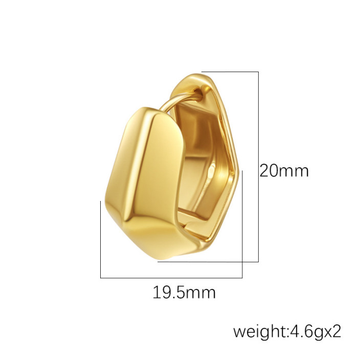 Vintage Niche Design with a Distinctive Aura, Three-dimensional Geometric Triangle and Hexagon Earrings for Women, Go...
