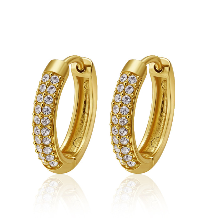 Cross-border titanium steel jewelry, small round bead stainless steel earrings, hoop earrings, simple and unique high-end earrings