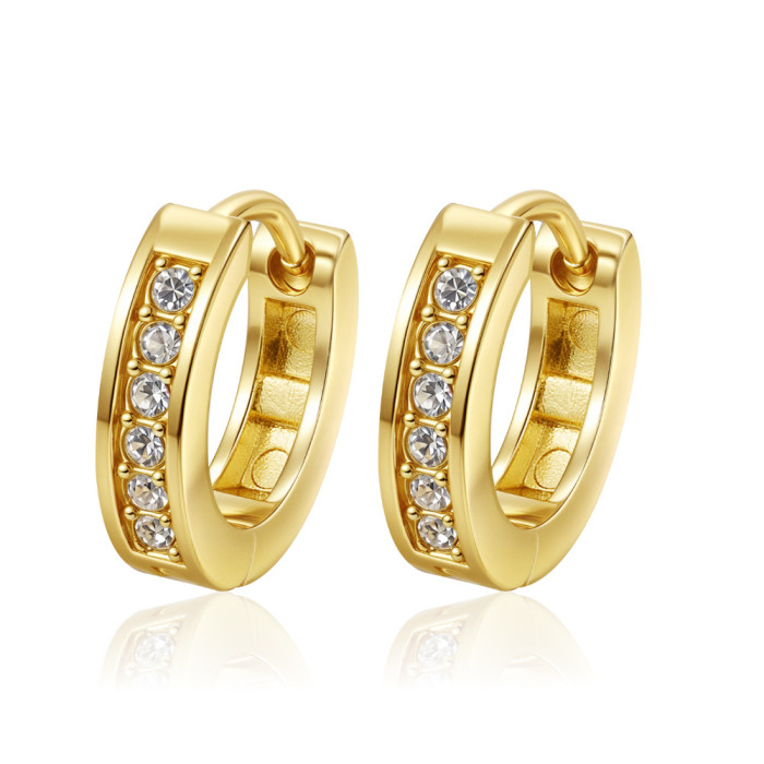 Cross-border titanium steel jewelry, small round bead stainless steel earrings, hoop earrings, simple and unique high-end earrings