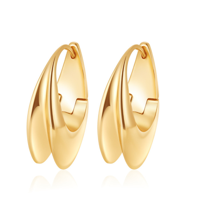 European and American fashion titanium steel earrings, simple stainless steel easy-clasp double-sided earrings, direct sales from manufacturer, popular cross-border accessory