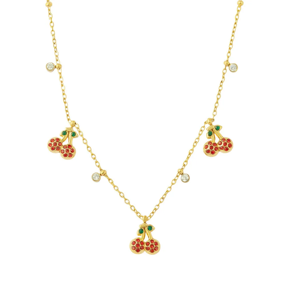 Cross-Border Two-Tone Daisy Inlaid Diamond Necklace main image