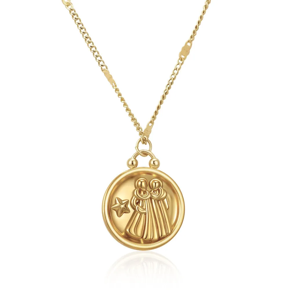 Cross-Border Two-Tone Daisy Inlaid Diamond Necklace main image