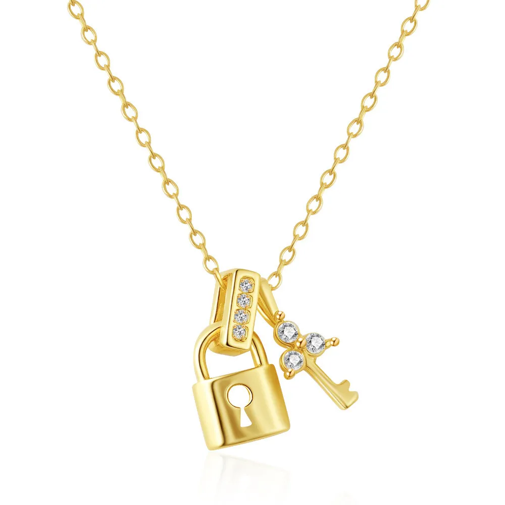 Cross-Border Two-Tone Daisy Inlaid Diamond Necklace main image