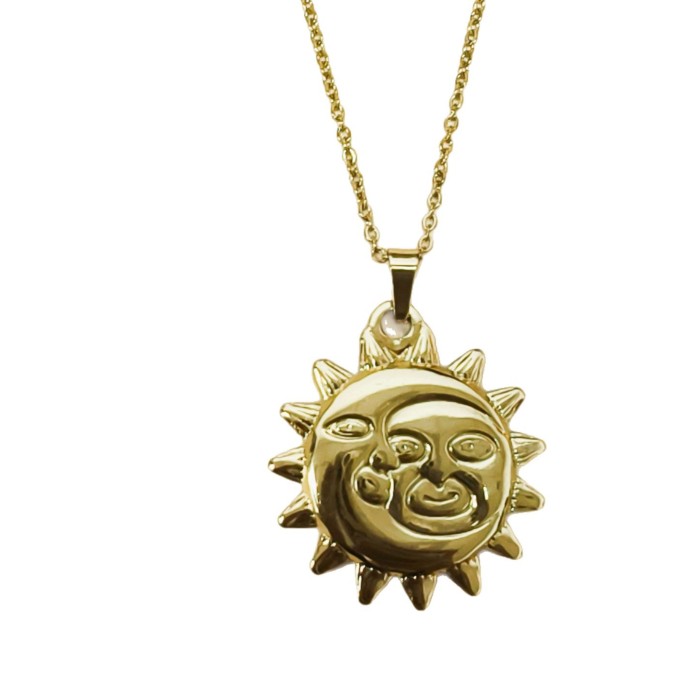 Popular in Europe and America, niche versatile stainless steel 18K gold-plated pendant necklace, stylish cross-border jewelry