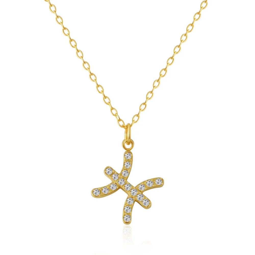 Cross-Border Two-Tone Daisy Inlaid Diamond Necklace main image