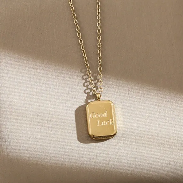 Popular in Europe and America, niche versatile stainless steel 18K gold-plated pendant necklace, stylish cross-border jewelry