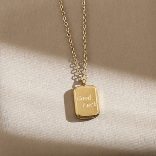 Popular in Europe and America, niche versatile stainless steel 18K gold-plated pendant necklace, stylish cross-border jewelry