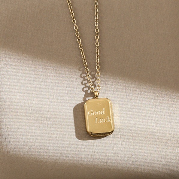 Popular in Europe and America, niche versatile stainless steel 18K gold-plated pendant necklace, stylish cross-border jewelry