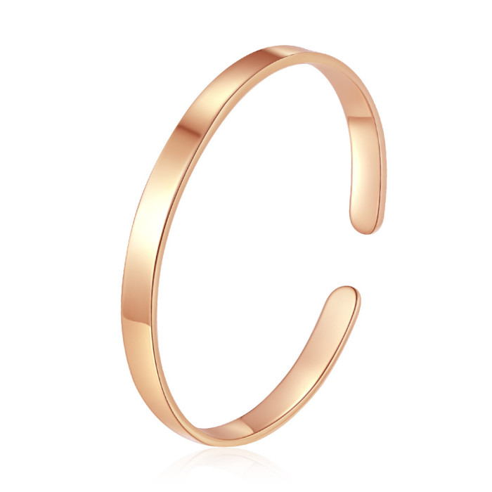 Directly from the manufacturer, creative titanium steel bracelet, C-shaped open bracelet, smooth surface, can be engraved, 316 stainless steel jewelry