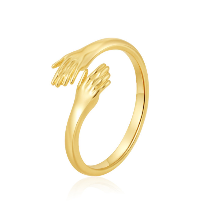 New European and American cross-border titanium steel ring, versatile and stylish, cast jewelry with 18K real gold, non-fading, multi-layered women's ring