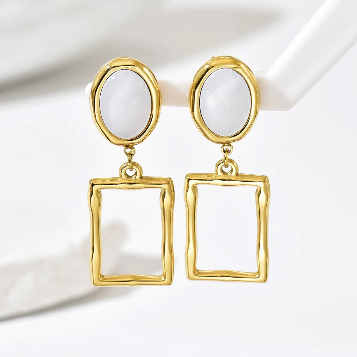 Cross-border Korean-style fashion and stylish long asymmetric star and square earrings for women, wholesale