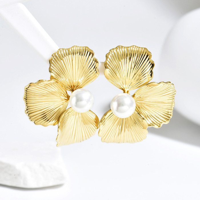 Exaggerated and Unique Leaf Earrings for Women with Irregular Wrinkle Texture, Hawaiian Holiday Ear Accessories
