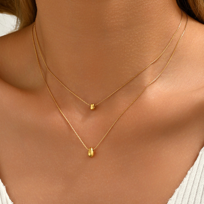 European and American cross-border fashion sweet and elegant pearl pendant necklace, French multi-layered collarbone chain accessory