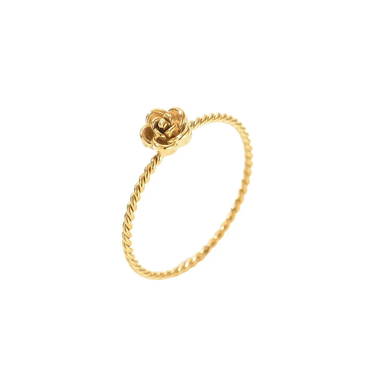 Gold-plated diamond ring set, rose/heart/bowknot design, light luxury, stackable, unique design ring