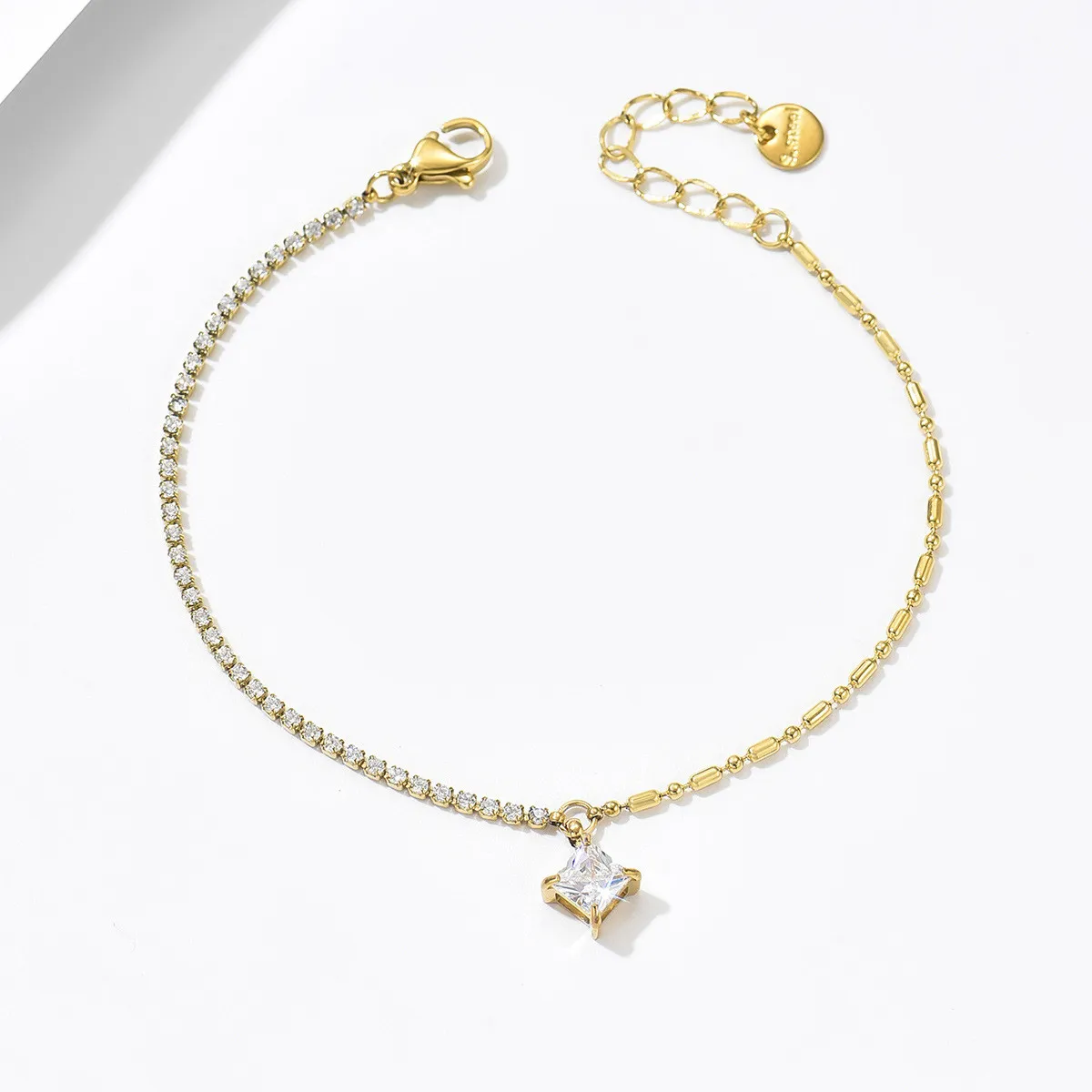 Cross-Border Two-Tone Daisy Inlaid Diamond Necklace main image