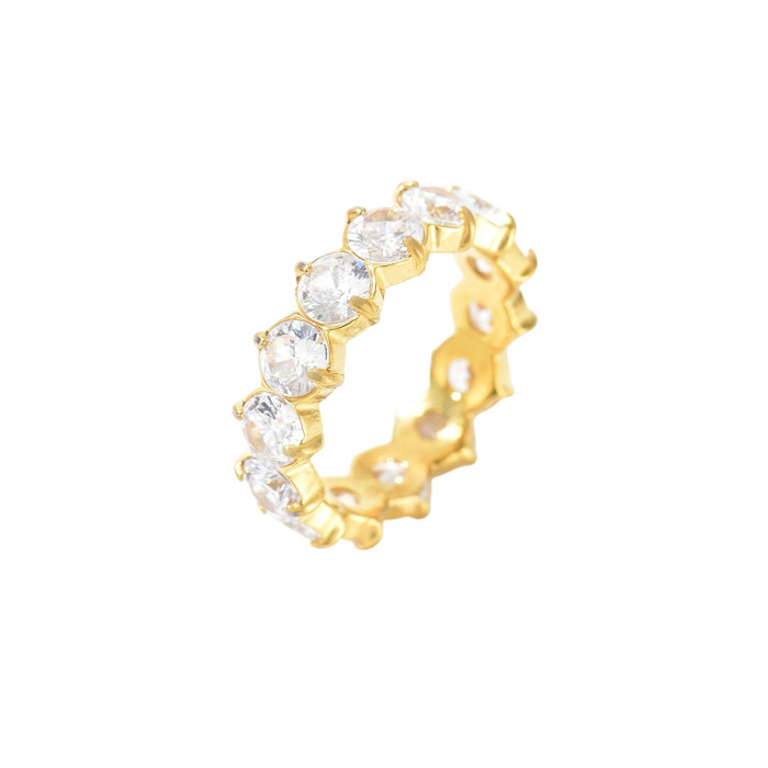 European and American style, light luxury, high-end fashion, zirconia-studded ring for women, versatile, niche design, exquisite hand jewelry