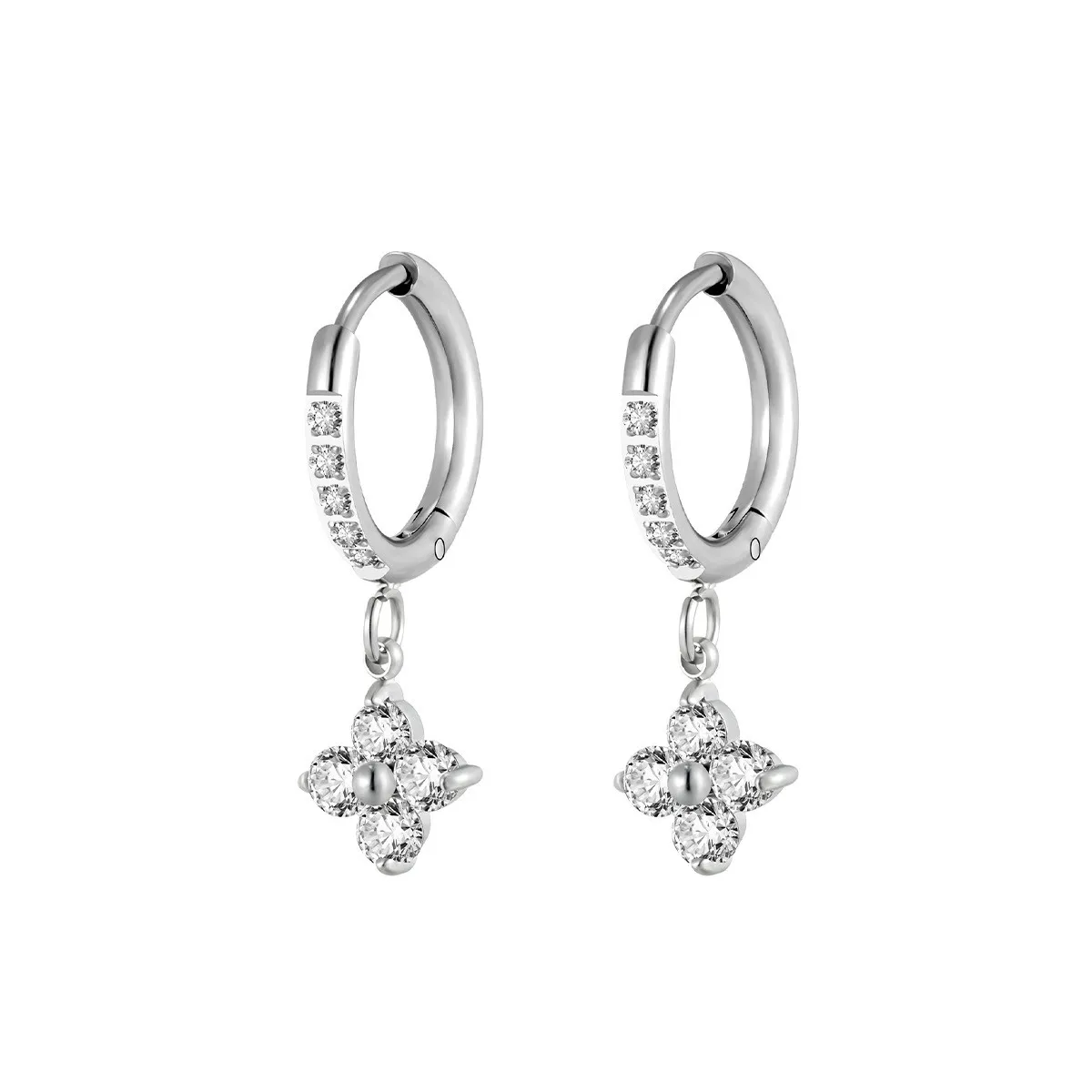 Cross-Border Two-Tone Daisy Inlaid Diamond Necklace main image