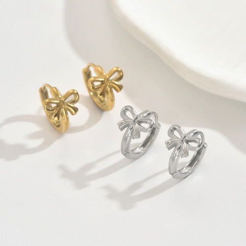 Cross-border European and American INS-style fashion stainless steel gold earrings for women, niche high-end autumn and winter earrings wholesale