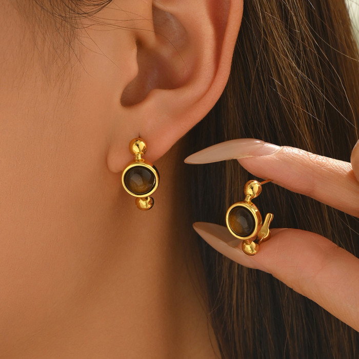 French retro Yadan style irregular coffee bean design earrings, fashionable and elegant, niche versatile high-end earrings for women