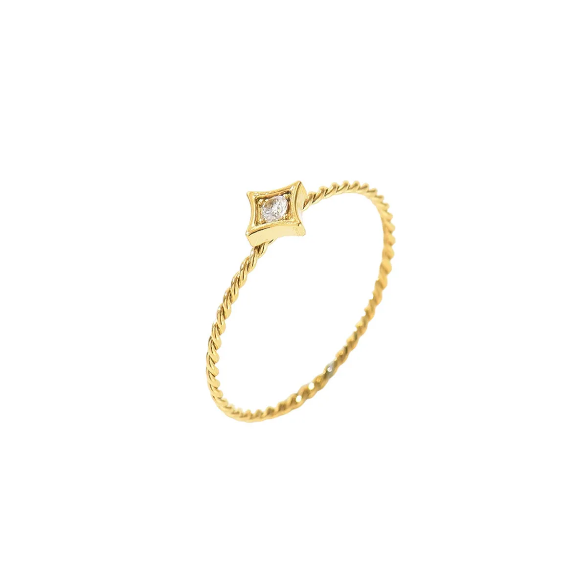 Gold-plated diamond ring set, rose/heart/bowknot design, light luxury, stackable, unique design ring