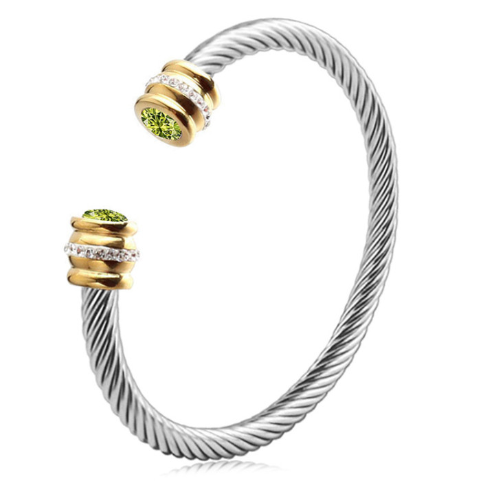 Stainless steel cross-border titanium steel bracelet for women, colorful diamond-encrusted bracelet, fashion jewelry, in-stock wholesale