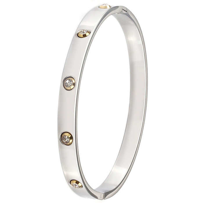 Kajia Fashion Couple's Diamond Titanium Steel Bracelet Trendy Starry Full-Diamond Titanium Steel In-Stock Stainless Steel Bracelet