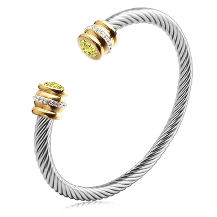 Stainless steel cross-border titanium steel bracelet for women, colorful diamond-encrusted bracelet, fashion jewelry, in-stock wholesale