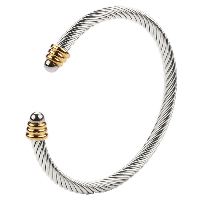 Wholesale in-stock stainless steel wire bracelets for women, hot-selling titanium steel twisted wire bracelets, couple's jewelry gifts