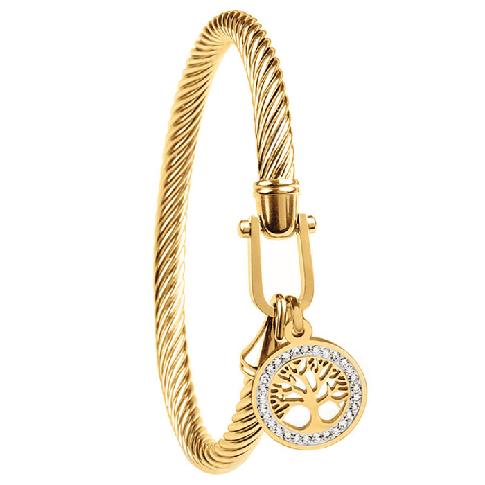 Manufacturer wholesale stainless steel tree of life bracelet for women, titanium steel women's heart pendant, metal-plated, in stock, European and American style bracelet