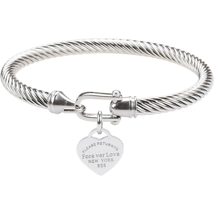 Manufacturer wholesale stainless steel tree of life bracelet for women, titanium steel women's heart pendant, metal-plated, in stock, European and American style bracelet