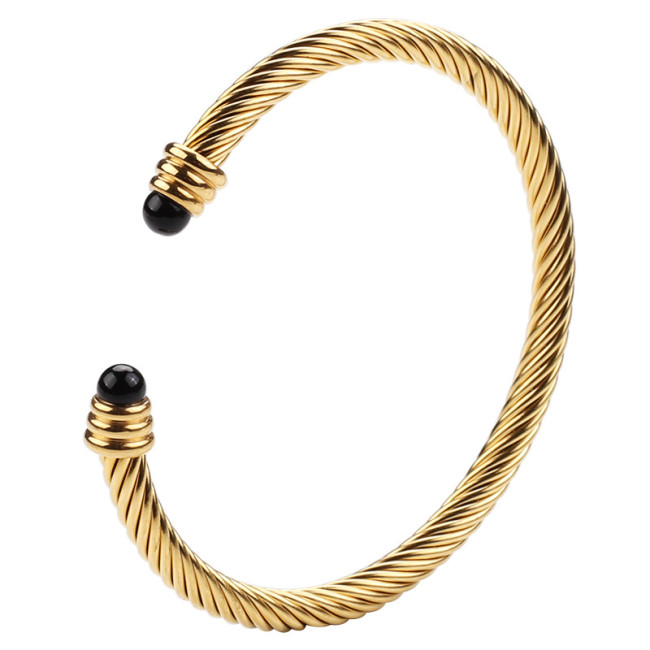 Wholesale in-stock stainless steel wire bracelets for women, hot-selling titanium steel twisted wire bracelets, couple's jewelry gifts