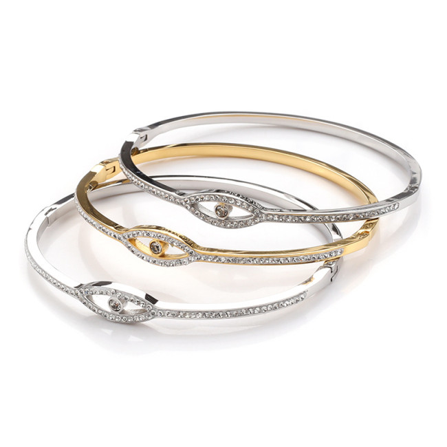 Summer Devil's Eye Bracelet for Women, High-End Diamond-Studded Titanium Steel Bracelet, Simple Stainless Steel Jewelry Wholesale