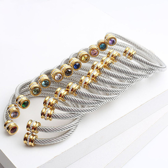 Stainless steel titanium steel bracelet for women, European and American style, non-fading, 18k gold bracelet, large stock available for wholesale