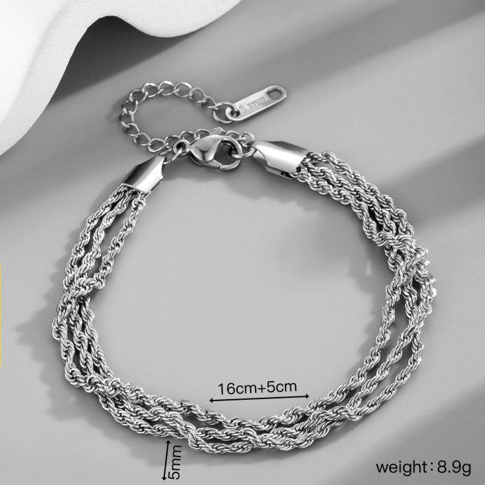 AML stainless steel niche design multi-layer bracelet and necklace for women, suitable for layering, wholesale clavicle chain