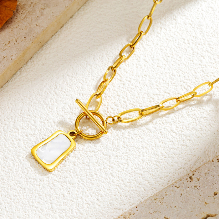 Bai Beifang brand OT cross-border new non-fading titanium steel necklace for women, fashionable and luxurious design clavicle chain jewelry