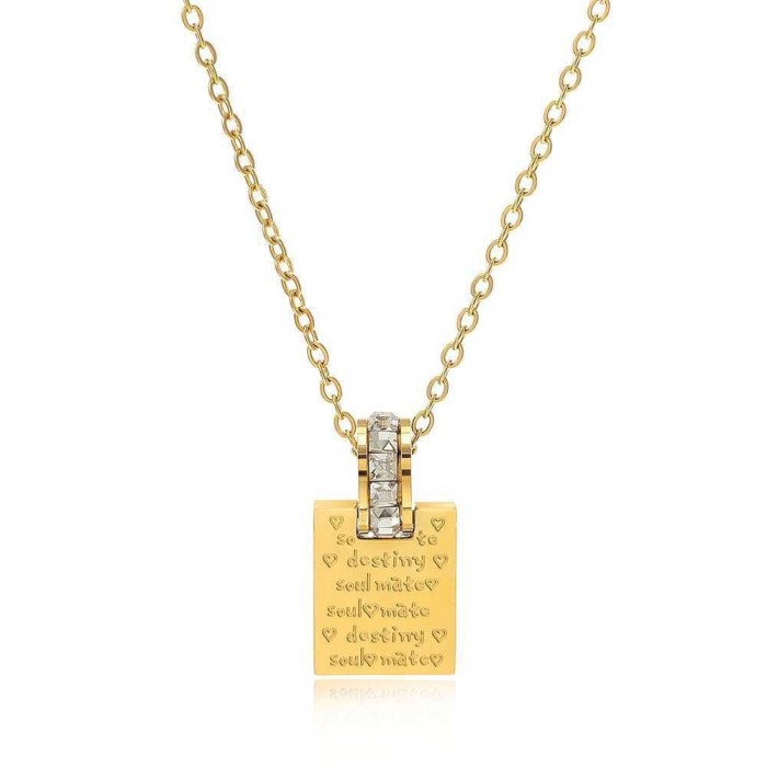 Summer new diamond-encrusted titanium steel necklace for women, versatile and trendy, with a luxurious feel, elegant and high-end, does not fade