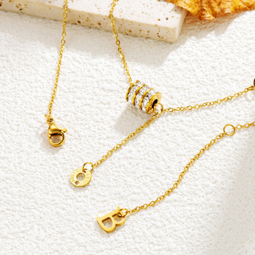 Full titanium steel, electroplated with 18K gold, elegant waistline coin tassel necklace, light luxury versatile hot-selling item, direct from the manufacturer
