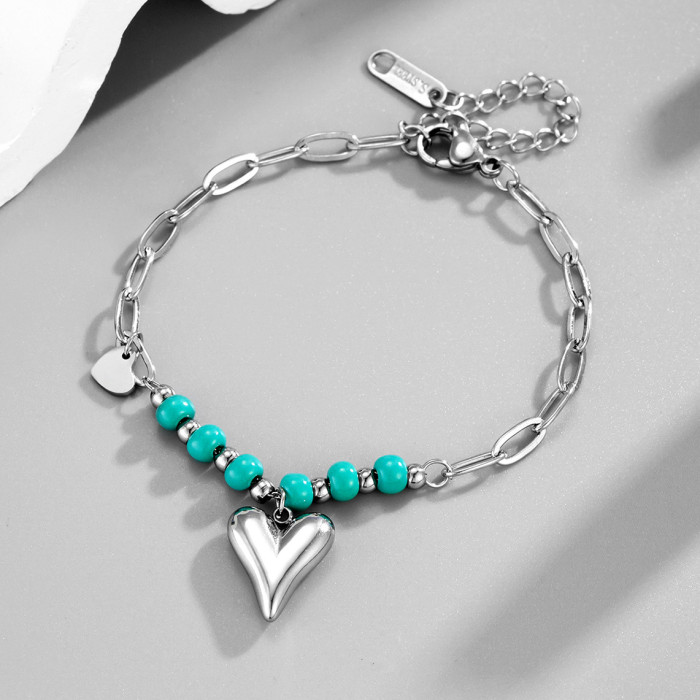 Jiaoai S925 Silver Freshwater Pearl Necklace for Women, Light Luxury Niche High-End Elegant Heart-Shaped Pendant Lock Bracelet