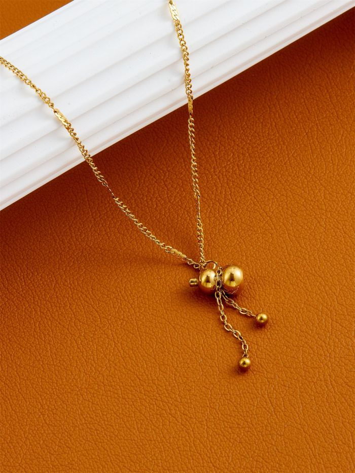 2024 Best-Selling Gourd-Shaped 18k Titanium Steel Gold Necklace, Popular on Instagram, Stylish and Trendy Necklace