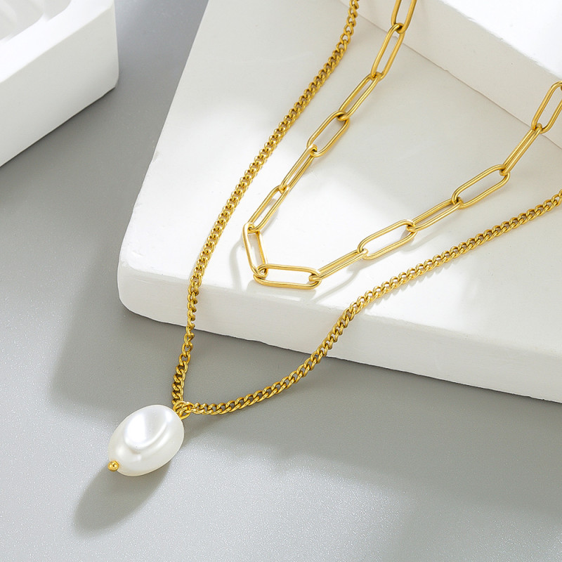 【Pearl Series Necklace】French-style non-fading women's pearl pendant, niche fashion, versatile and simple, collarbone chain