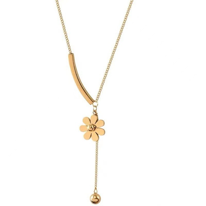 New daisy tassel necklace with a unique, cool and sophisticated vibe, niche style for women, popular on Instagram, clavicle chain from manufacturer