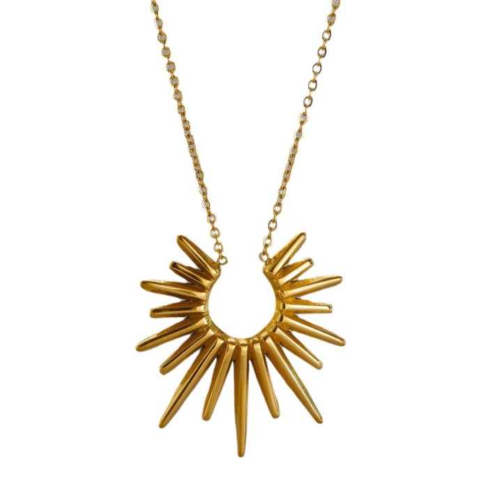 New Vintage Titanium Steel Open Clavicle Chain Fashion Creative Jewelry for Women with Sunflower Pendant Necklace from Amazon Europe and America