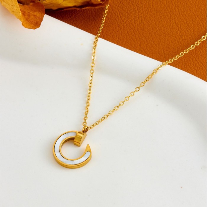Korean-style ins-inspired light luxury jewelry titanium steel necklace for women, versatile and non-fading, with a hook design, clavicle chain accessory for women