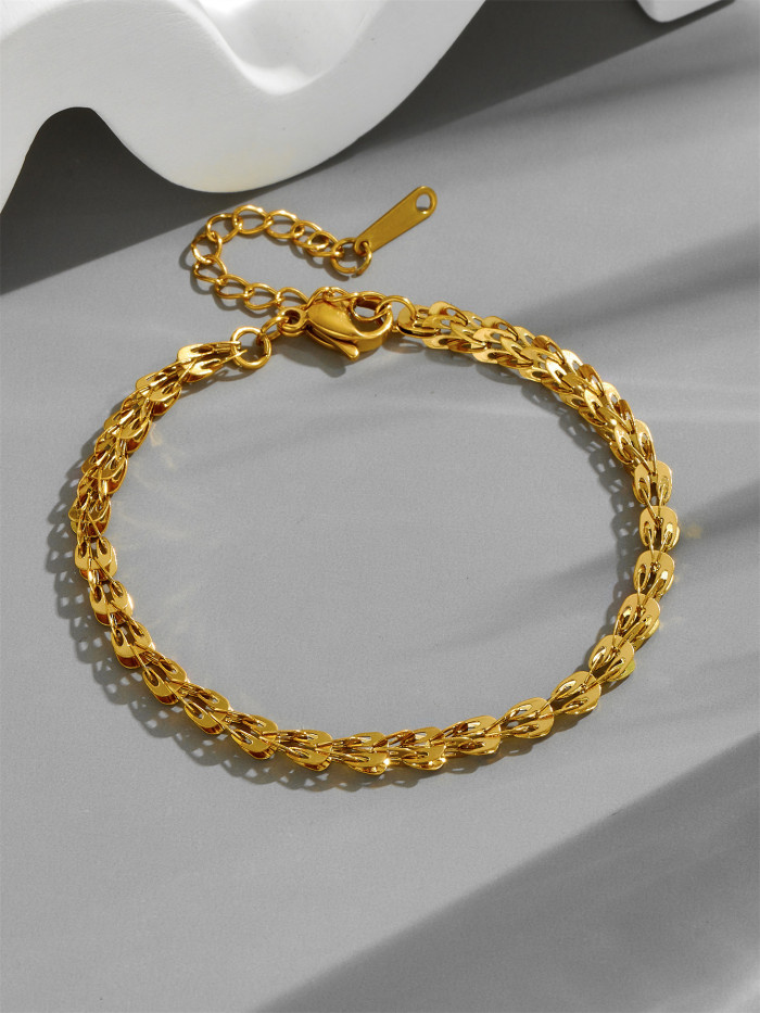European and American titanium steel necklace, phoenix tail simple fashion necklace and bracelet set for women