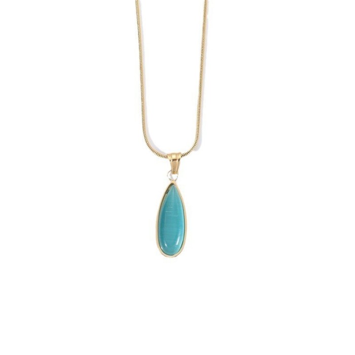 New women's necklace, light luxury niche design, water drop shape, non-fading, long clavicle chain, suitable for autumn and winter, sweater chain, neck chain, clavicle necklace