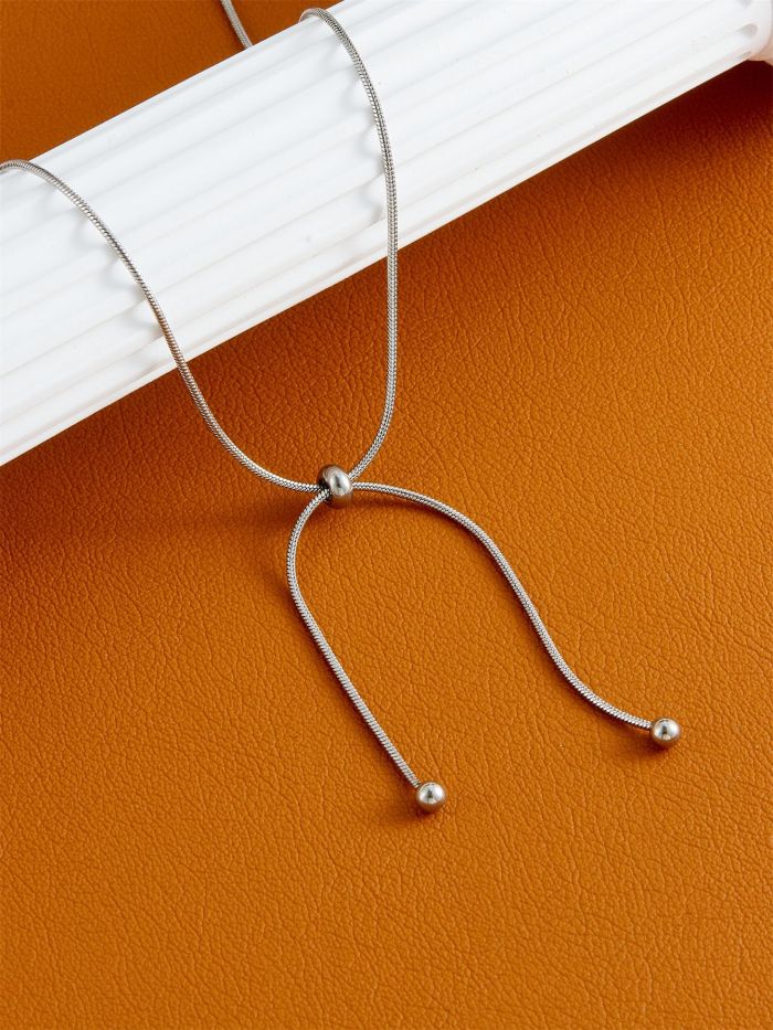 Metallic minimalist cool style pull-out necklace, 2024 new women's choker, unique and trendy niche collarbone chain