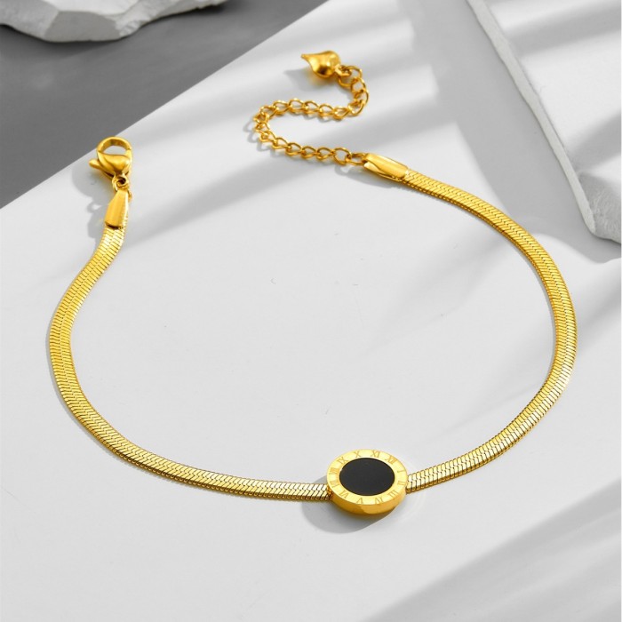 Instagram niche design, light luxury and exquisite Roman numeral bracelet for women, wholesale, high-end, simple, friendship jewelry